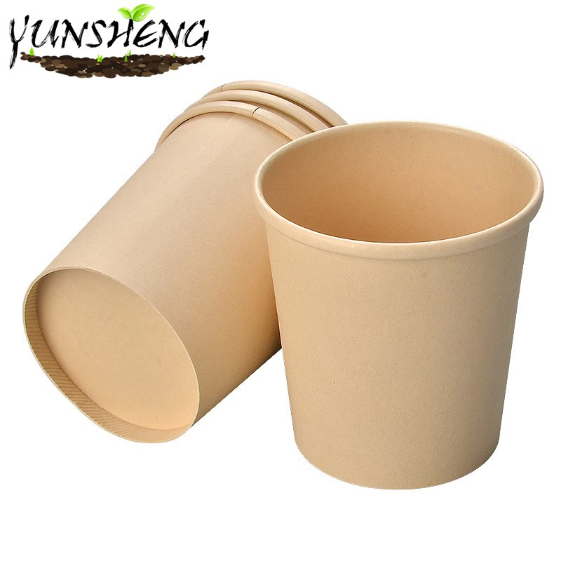 Биоразлагаемая бумажная чашка для супа 14oz из бамбука