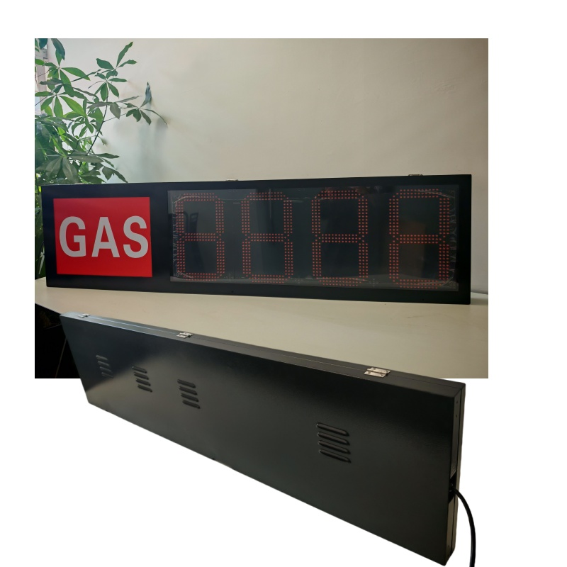 Gas Station LED Sign Board Large 7 Segment Display 12inch 7 Segment Display Gas 8.888 /Diesel 8.888