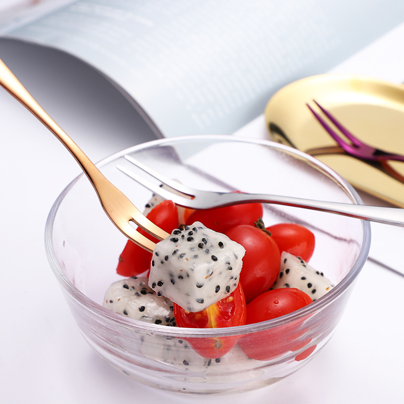 Stainless Steel Small Fork for Fruit Salad Moon Cake Dessert Appetizer Cutlery Fork