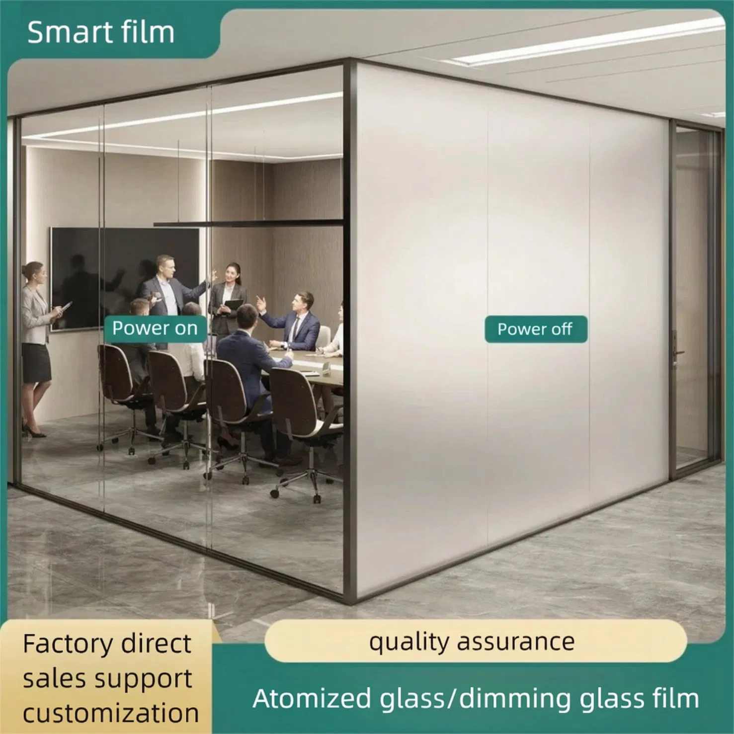 Pdlc Smart Film Switchable Smart Film Adhesive Smart Glass Film for Office Meeting Room