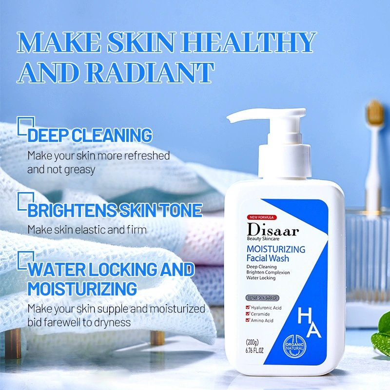 Wholesale Hyaluronic Acid Face Cleanser ODM/OEM Deep Cleansing Pore Cleaner Foam Cream Moisturizing Facial Wash