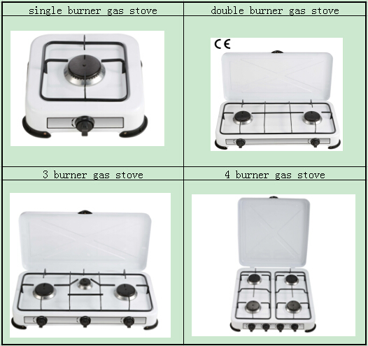 Euro Style Four Burner Camping Gas Stove with Cover