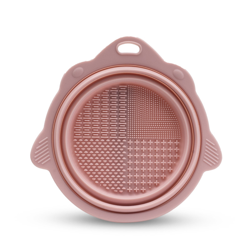 Eco Friendly Soft Silicone Makeup Brush Cleansing Mat Folding Bowl Makeup Brush Cleaning Pad