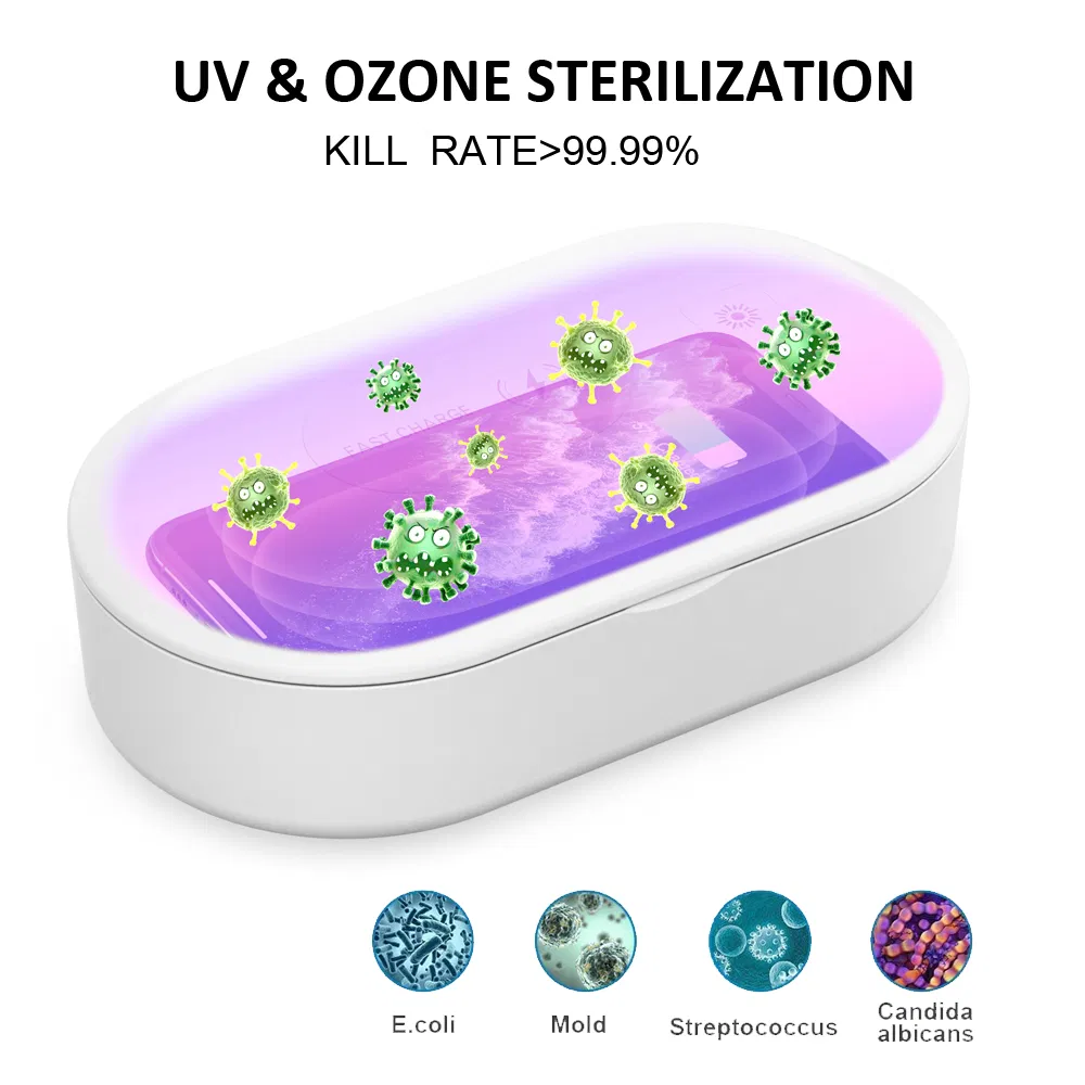 Wholesale Amazon Best Sale Cell Phone UV Sterilizer Box Portable Germicidal Disinfector Cleaner Wireless Fast Charger