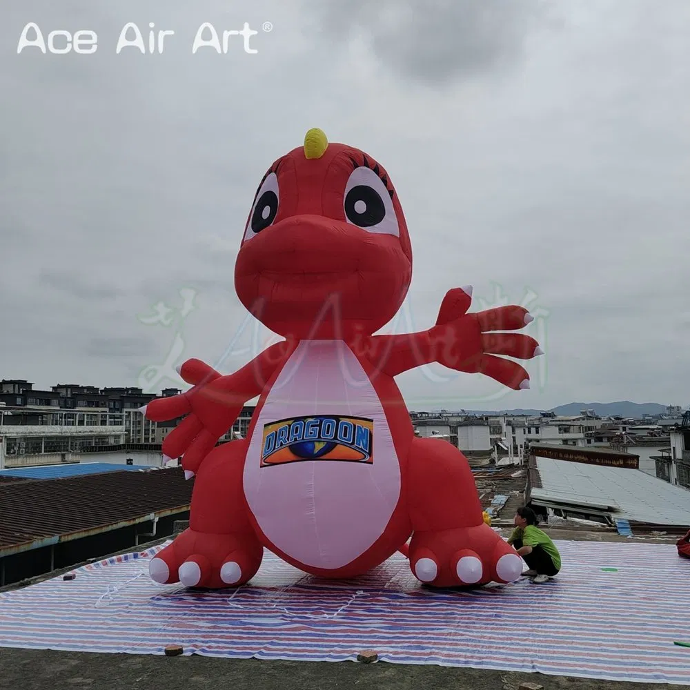 5mh Inflatable Dinosaur Cartoon Mascot for Outdoor Party Event Exhibition/Advertising