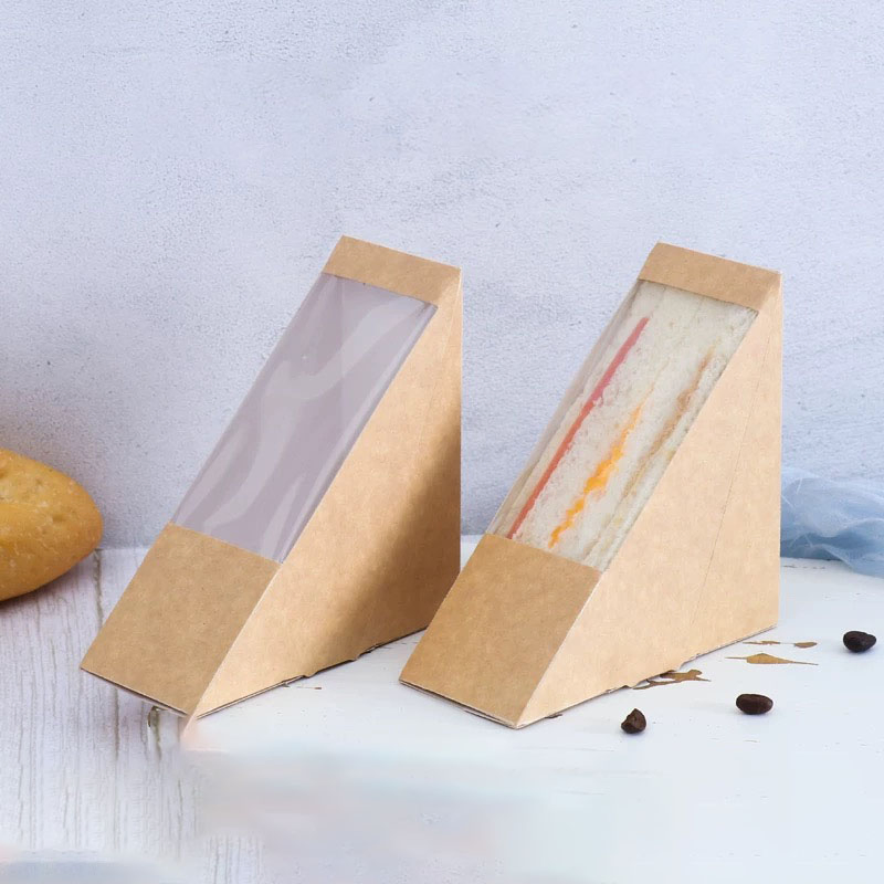 Kraft Eco-Friendly Sandwich Paperboard Packaging Box for Food Customizable