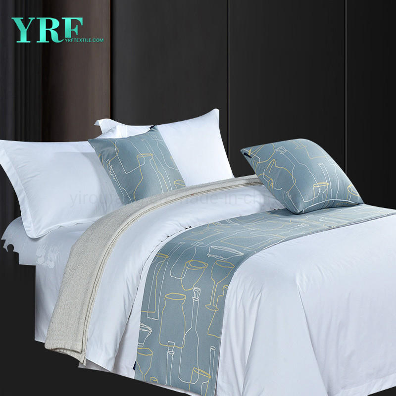 High-End Guest Room Simple Linen Printing Design Sandy Brown Decoration Bed Flags