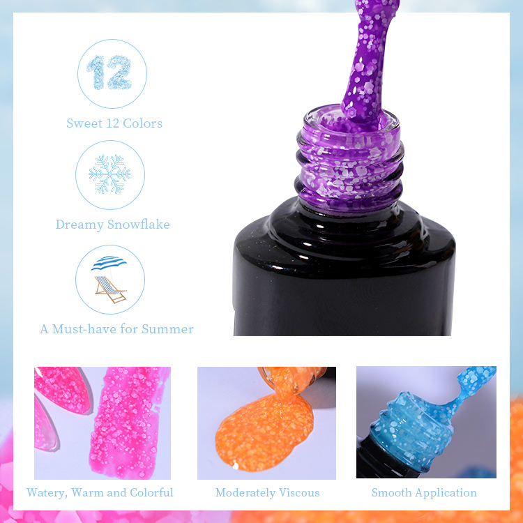 Snowflake Gel Private Label New 15ml Bottle Wonderful Colors Soak off UV Gel Polish