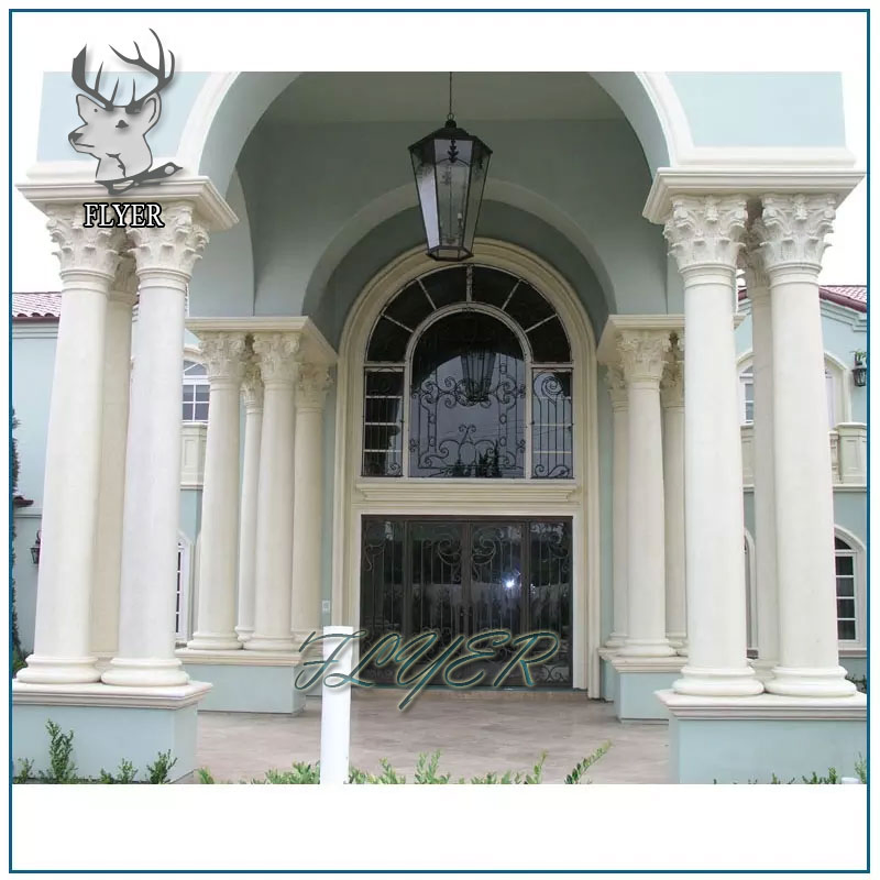 Outdoor Garden Decorative Round Marble Pillar Design Antique White Natural Stone Marble Roman Pillars and Column for Sale