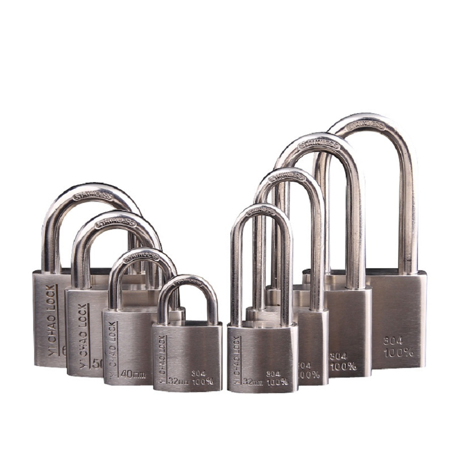 304 Stainless Steel Padlock Long Beam Waterproof Rust and Rust Resistant Locker