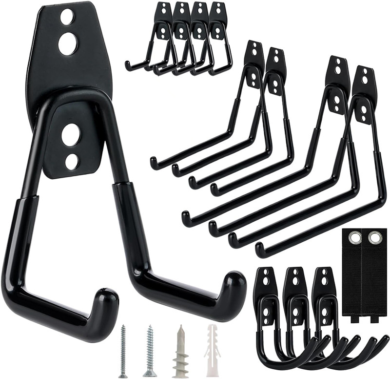 Heavy Duty Steel Garage Storage Hooks Wall Mount Utility Garage Hooks and Hangers for Organizing Power Tools, Bikes, Bulk Items