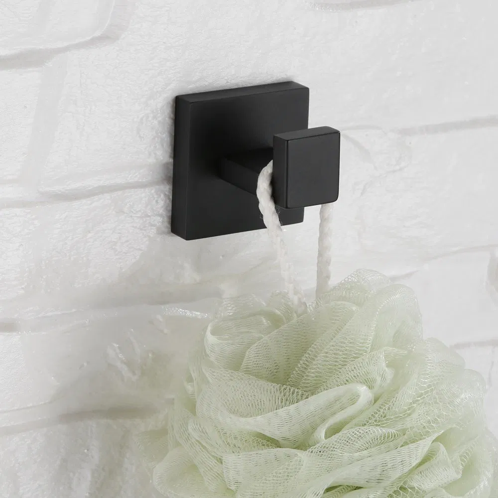 Matte Black Robe Hook Towel Rail Rack Bar Shelf Tissue Paper Holder Bathroom Hardware Set Bathroom Accessories