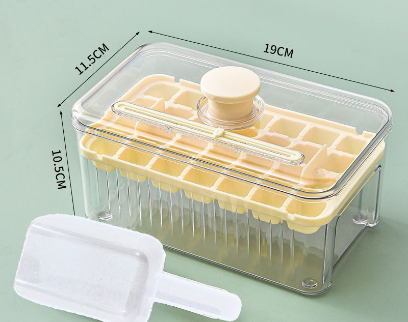 Hot Sale Household Press Durable Silicone Ice Cube Tray Food Grade Ice Mold with Cover