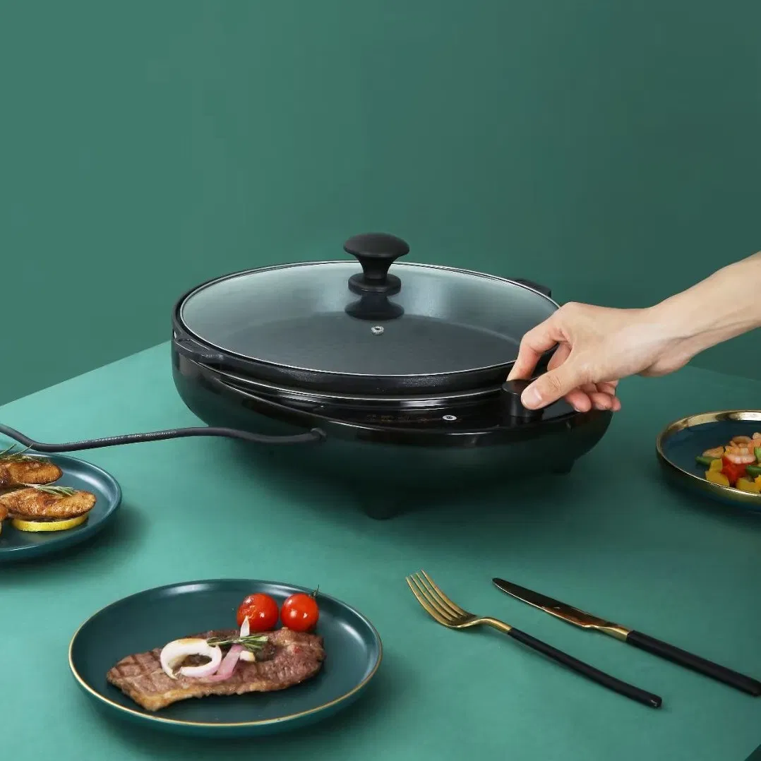 Multifunctional Electric Pizza Frying Grill Pan for Cooking Removable Pan