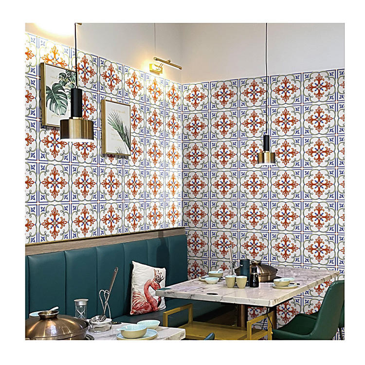 Home Decoration Kitchen Flower Design Sticker Wall Glazed Porcelain Tile