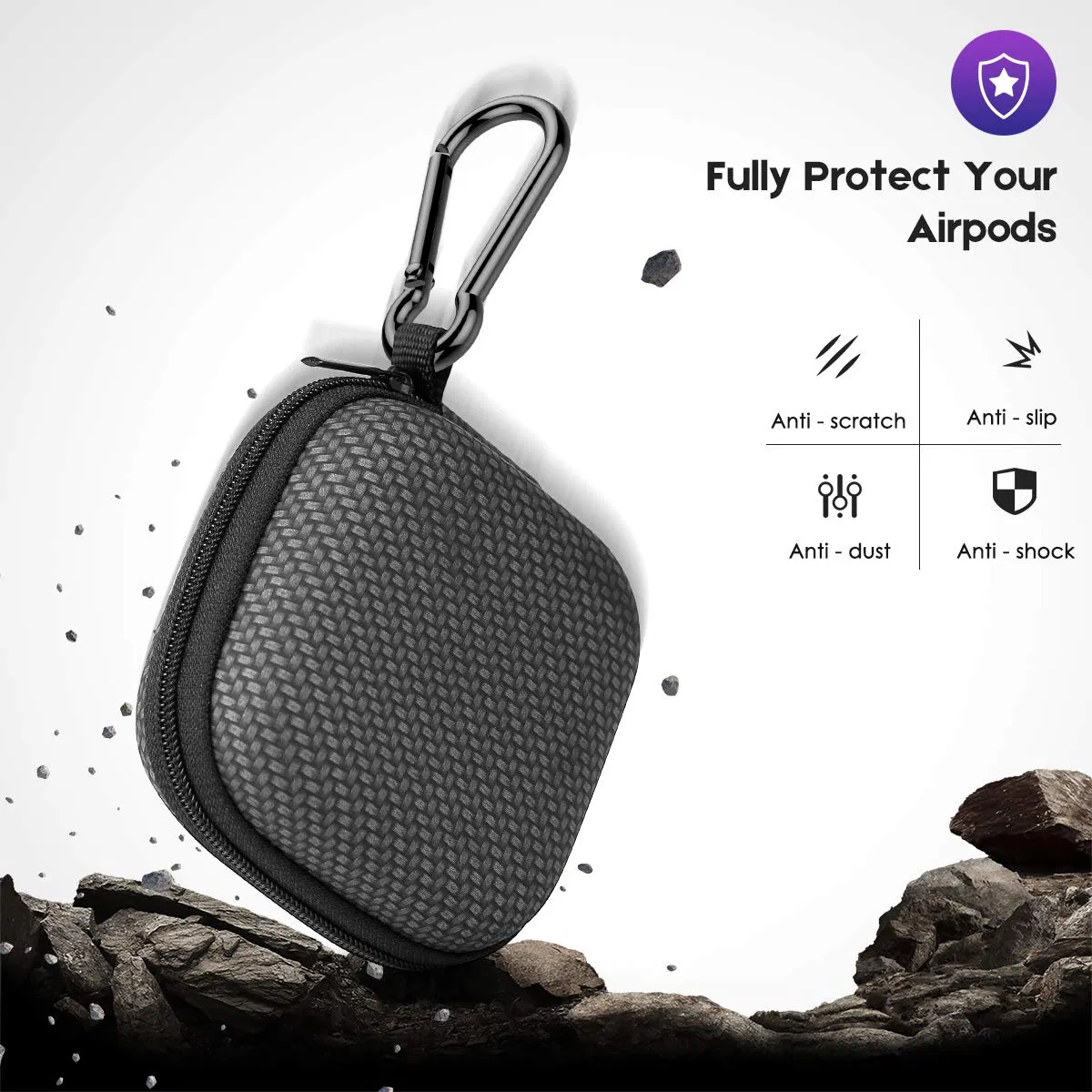 PU Leahter Outdoor Travel Carrying Protective EVA Case for Soft Silicone Headphone