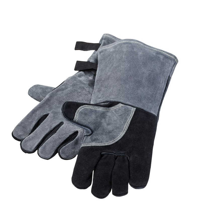 Premium Cowhide Leather BBQ Mittens for Heat Protection