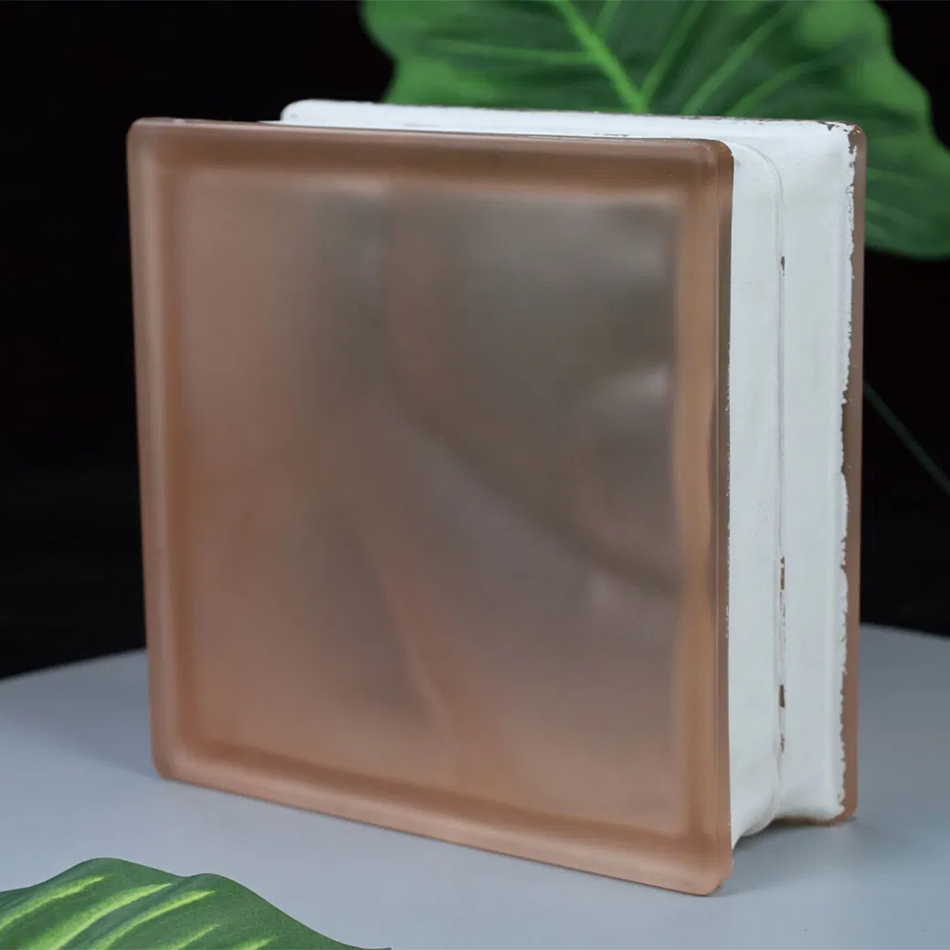 Chic Frosted 190*190*80mm Teal Glass Blocks for Commercial Bathroom Interior Decor