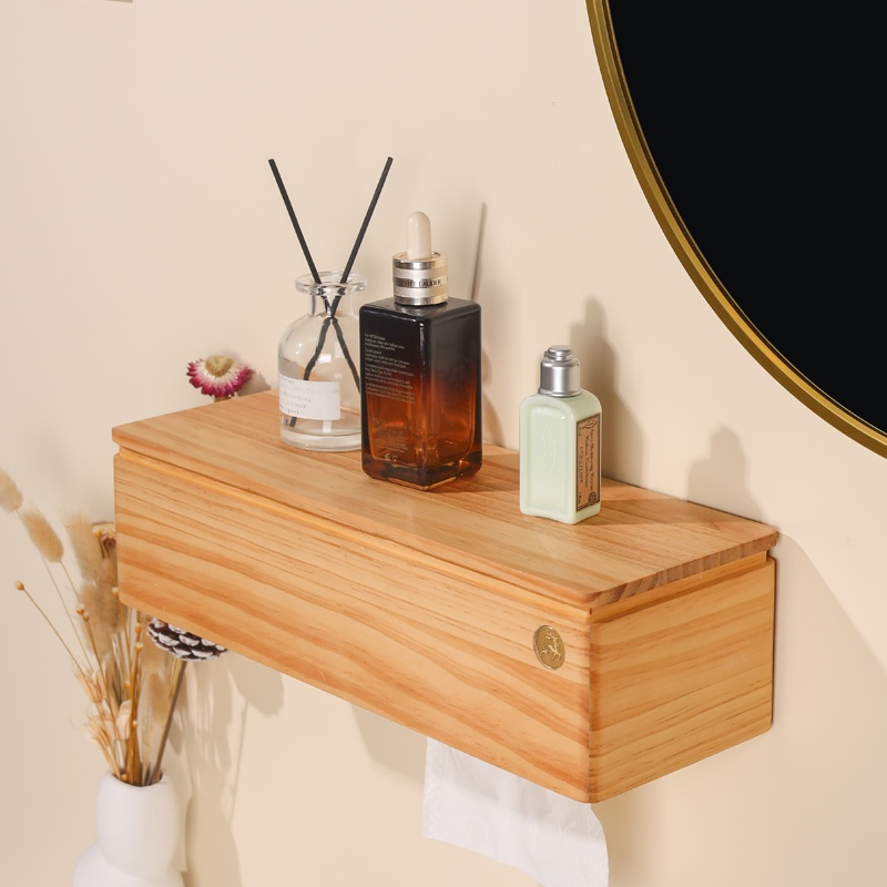 Elegant Wooden Box for Kitchen Countertop and Toilet Paper Roll Dispenser
