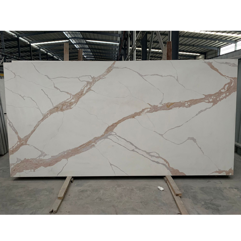 White Quartz Slab Polished Artificial Quartz Stone Slabs Kitchen Counter Calacatta Gold Quartz Countertop