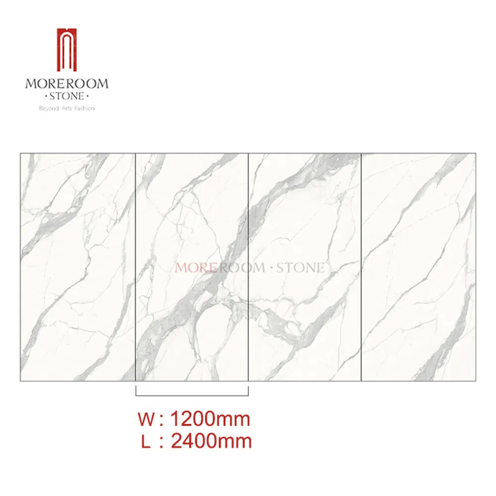 1200*2400 Bookmatch White Marble Big Size Ceramic Floor Tiles Large Format Matt Tile