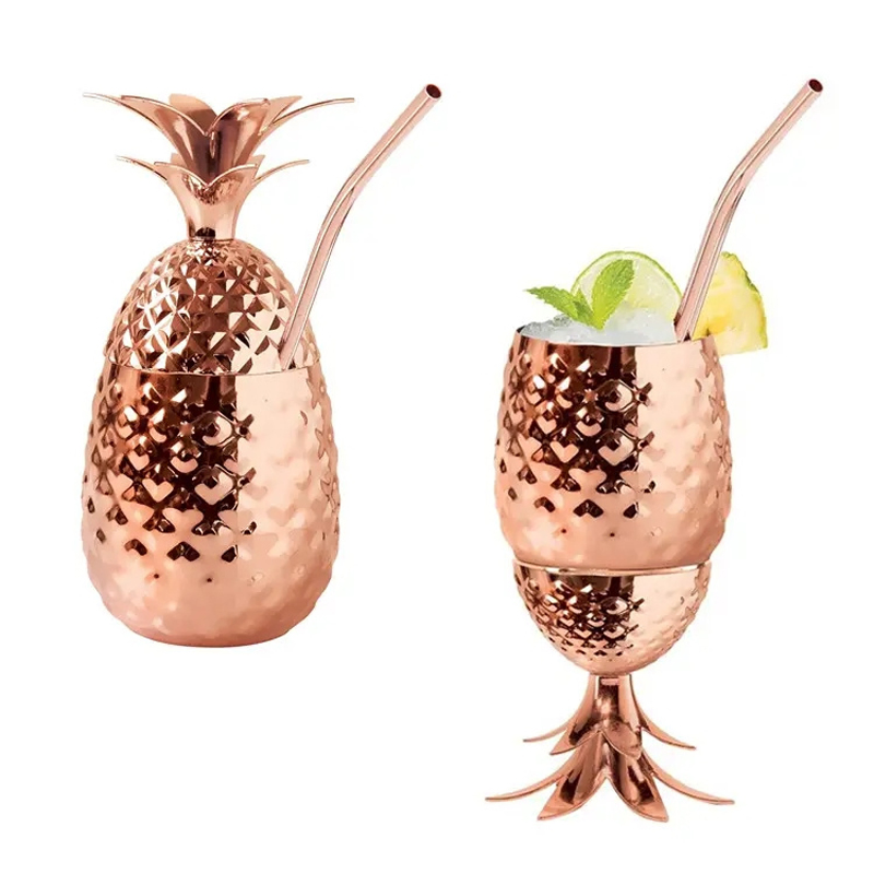 Customized Luxury Elegant Stainless Steel Pineapple Shaped Drinking Cups