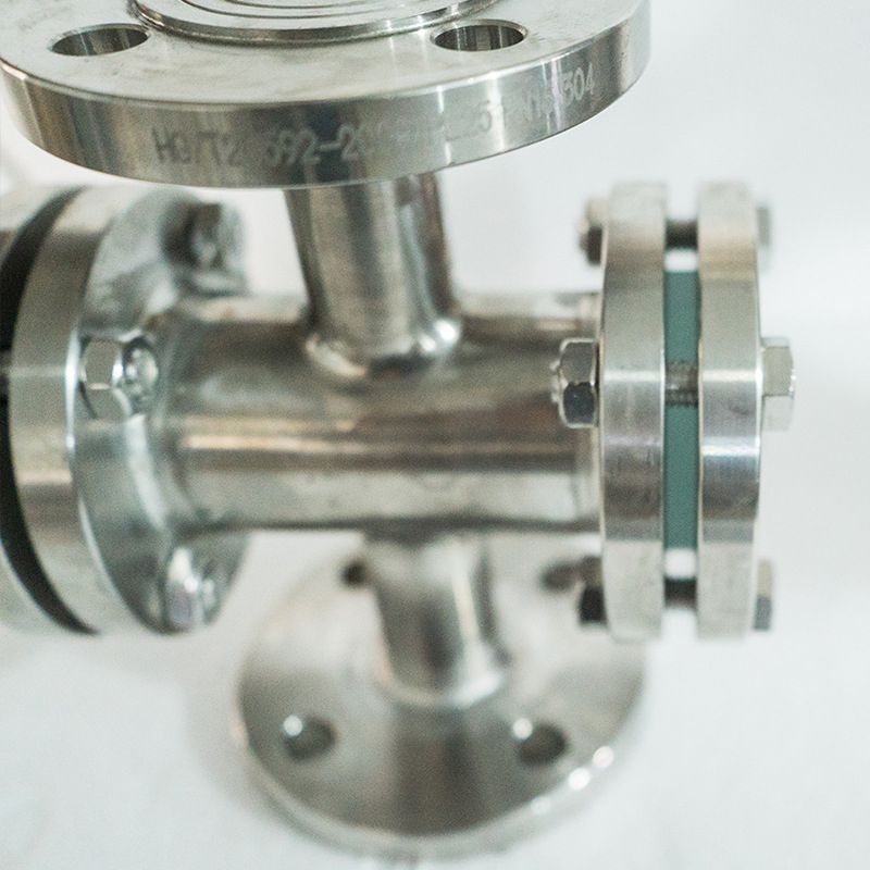 Stainless Steel PTFE-Lined Straight Sight Glass, 304 Flanged Glass Straight Sight Glass, Pipeline Sight Glass, Valve Sight Glass