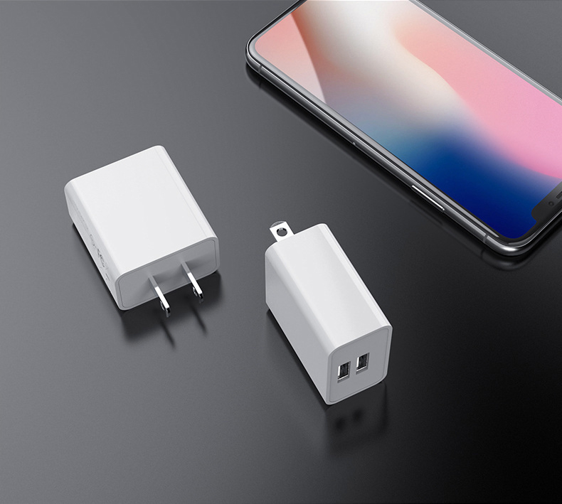 Сетевой зарядник с USB и Type-C для США, 5V 2A