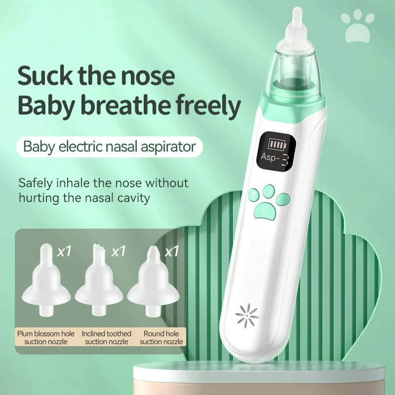 High Performance Safety Tool Adjustable Suction Nose Cleaner Electric Baby Nasal Aspirator Music