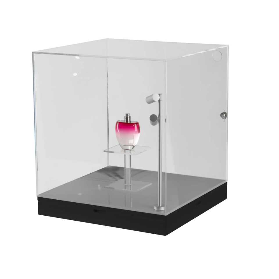 Counter Showcase White with LED Light Sneeze Guard Custom Acrylic Displays Product Display for Cosmetic and Jewelry