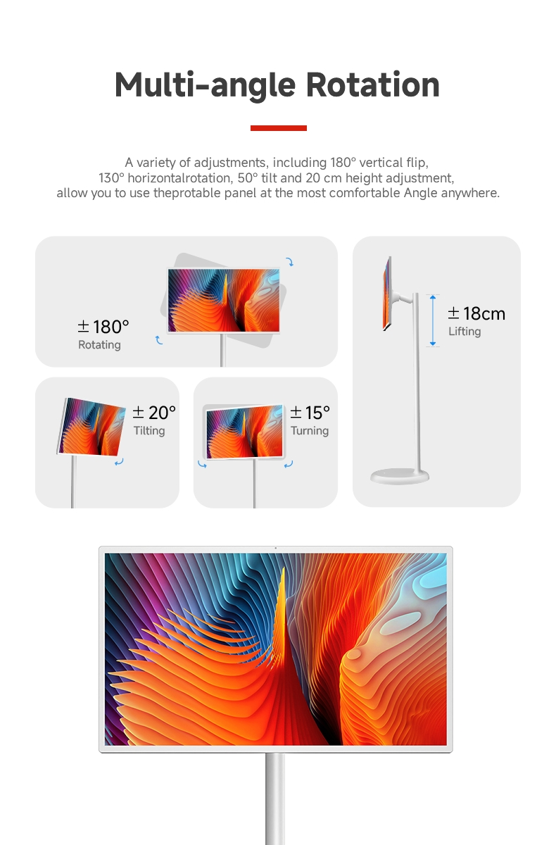 4K 32inch LED Portable Screen Panel Moving Touch Screen Smart Interactive Android Portable TV