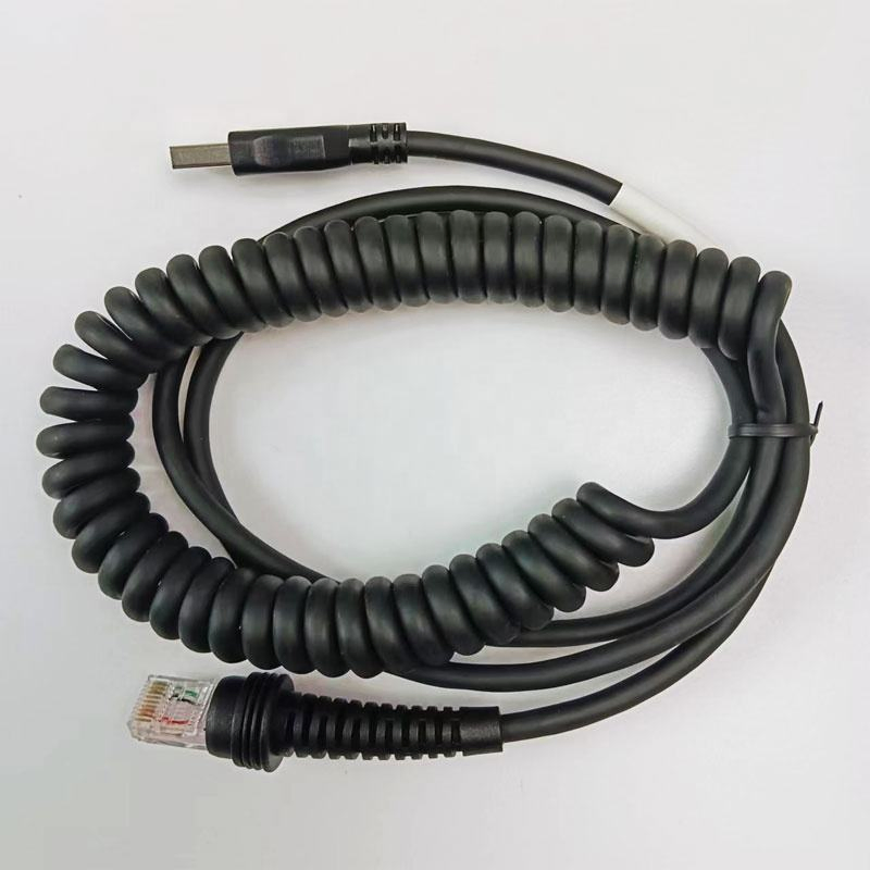 Factory Direct USB to RJ45 Rj50 Barcode Scanner Coiled Curly Spiral Cable