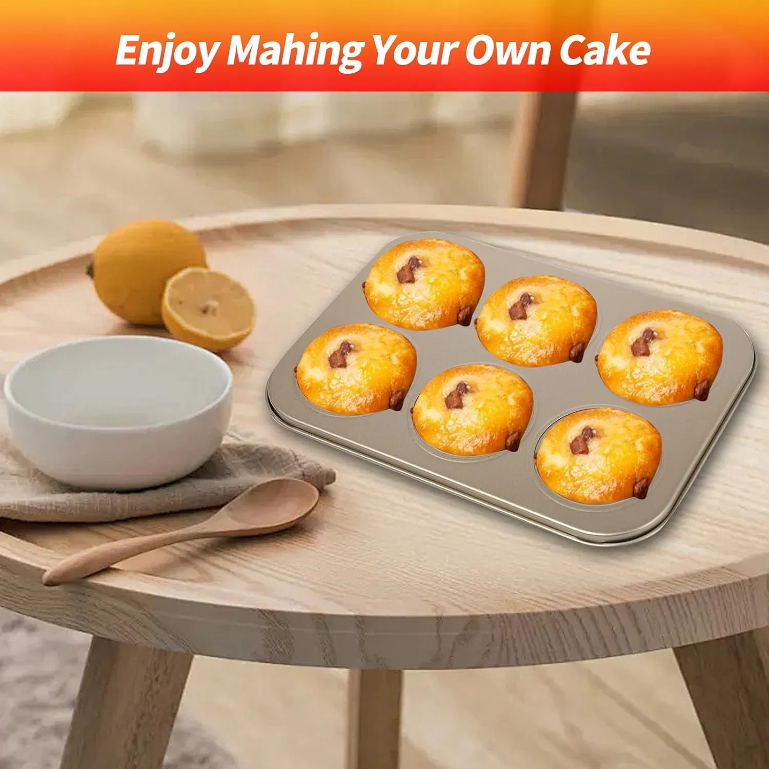 Kitchen Tool Non-Stick Carbon Steel Muffin Tray for Baking Muffins Cupcakes Cakes
