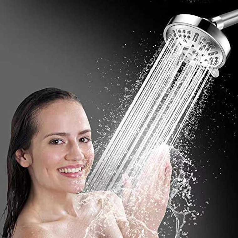 Hot Sale Low MOQ Round Five Function Chrome Plated ABS Portable Rain Mist SPA Top Shower Head
