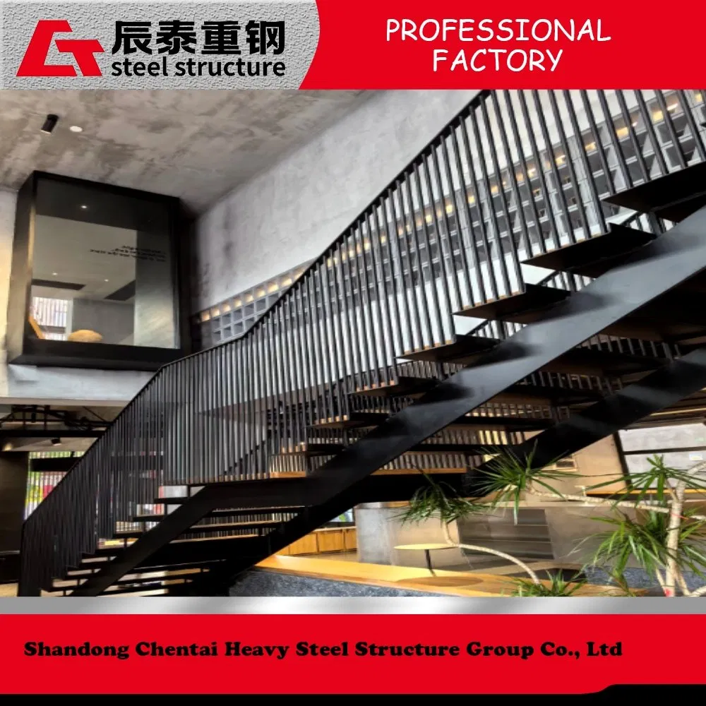 Building Material Steel Structure Staircase for Coffee Shop Indoor Building
