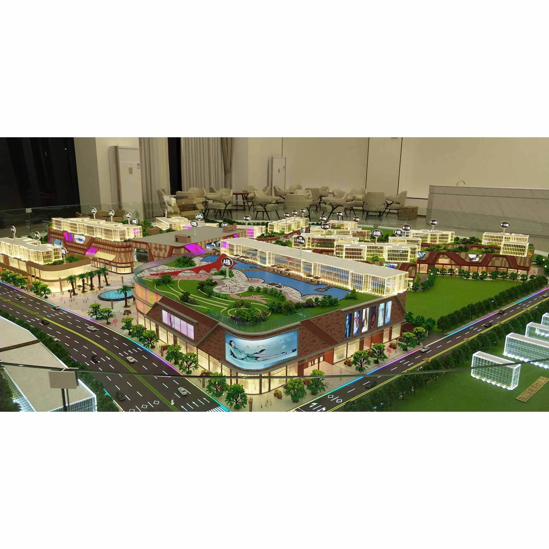 3D High-Quality Commercial Square Building Scale Sand Table Model
