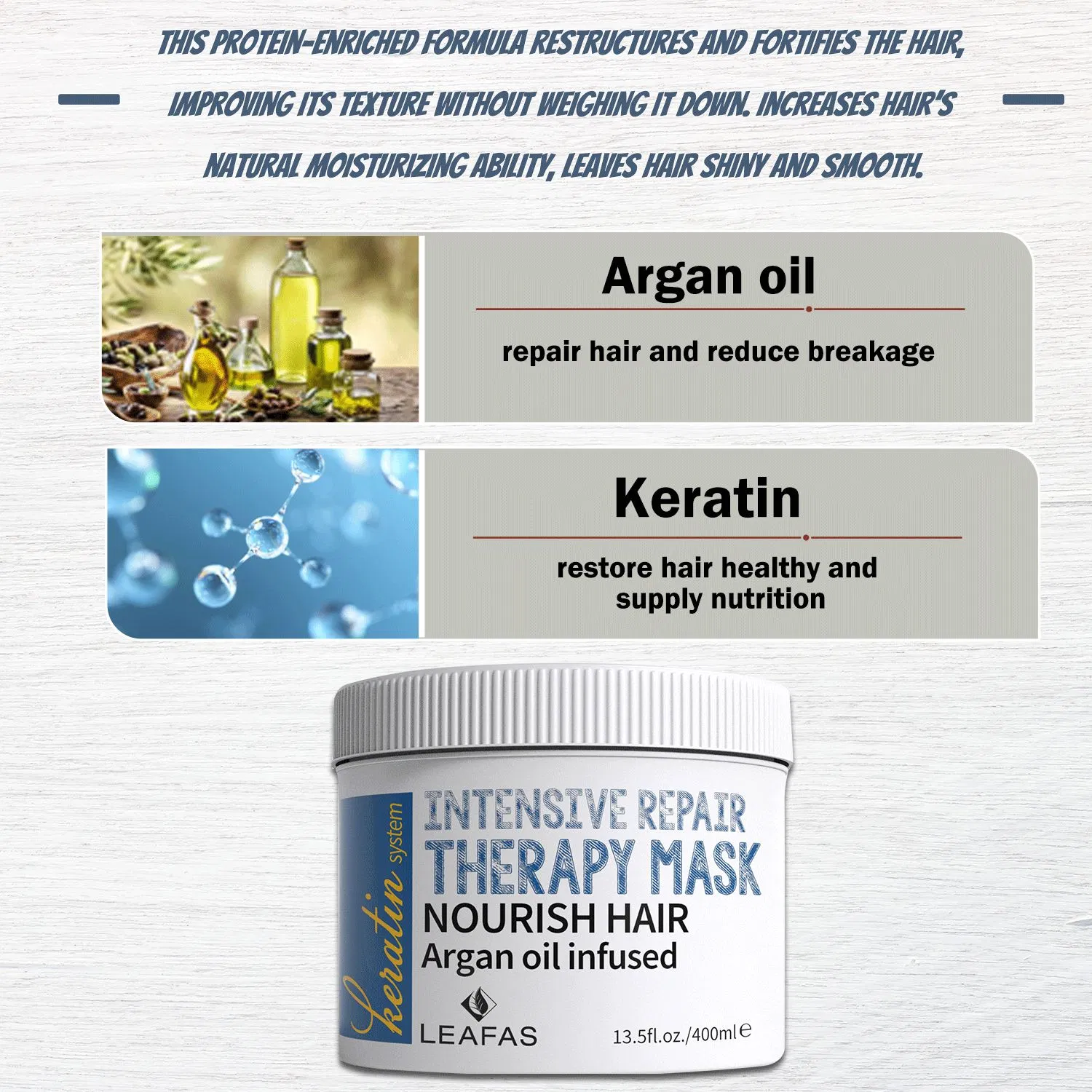 Hair Care Products Nourishing Moisturizing Organic Natural Argan Oil Keratin Collagen Intensive Professiona Repair Therapy Hair Mask