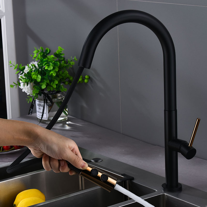 360° Rotating Basin Faucet Kithen Sink Faucet Mixer Pull out Water Taps