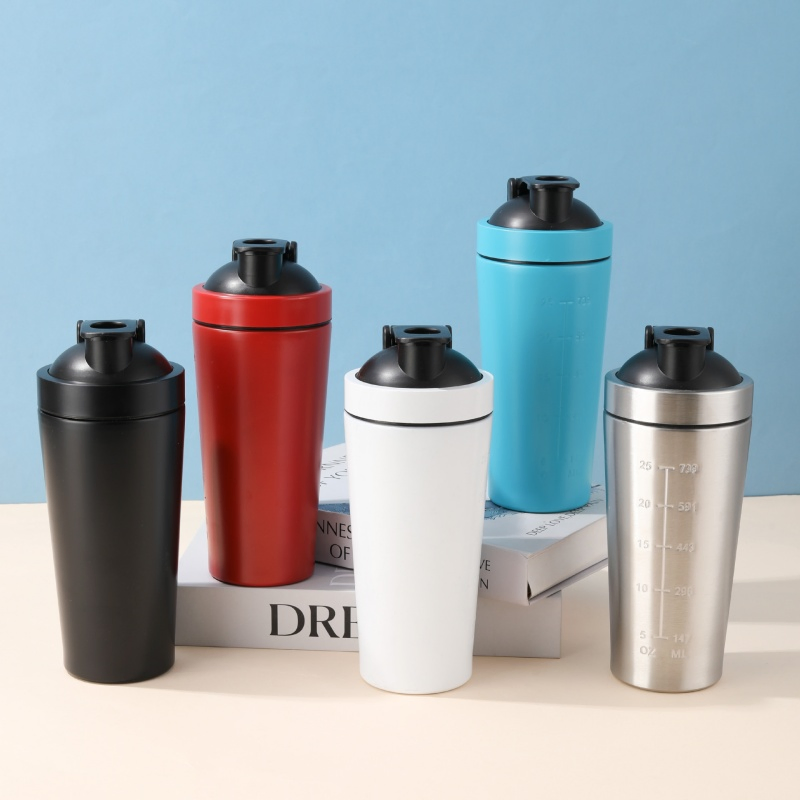 Custom Double Wall Insulated Stainless Steel Water Bottle Lid Fitness Protein Shaker Cup Running Outdoor Activity Direct Camping