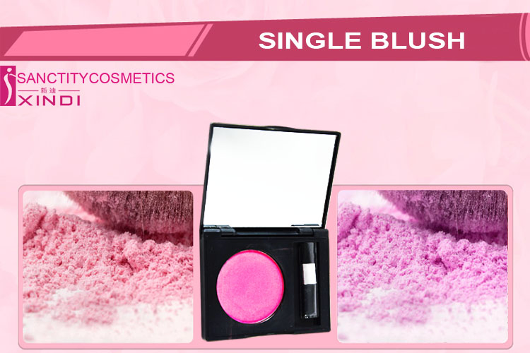 Single Shade Blush Compact Powder Makeup Blush with Mirror
