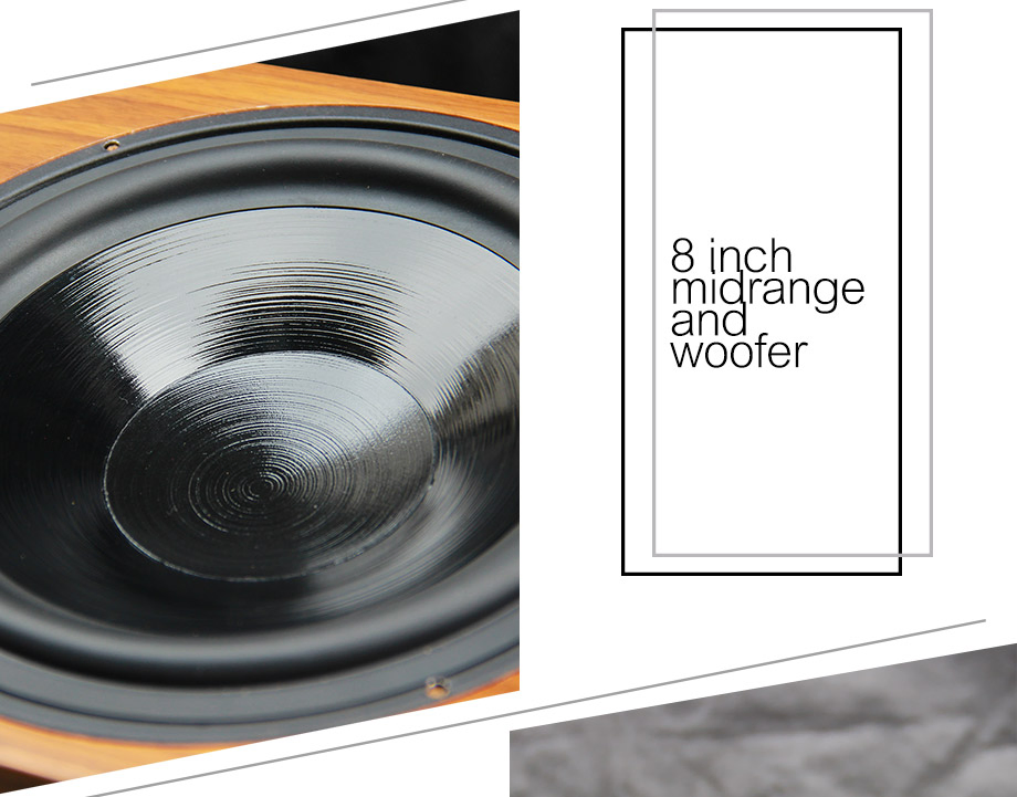 8-Inch Passive Bookshelf Speakers 2 Way Home Theate Stereo Desktop Stereo