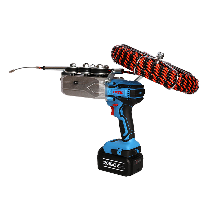 Fixtec Power Tools Electrical 20V Li-ion Brushless Wire Puller Wall Wiring Cable Threading Machine