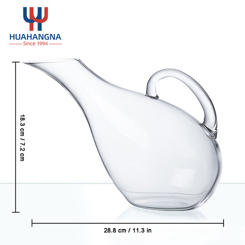 2000ml Large Size Mallard Handled Clear Glass Red and White Wine Carafe Manufacturers