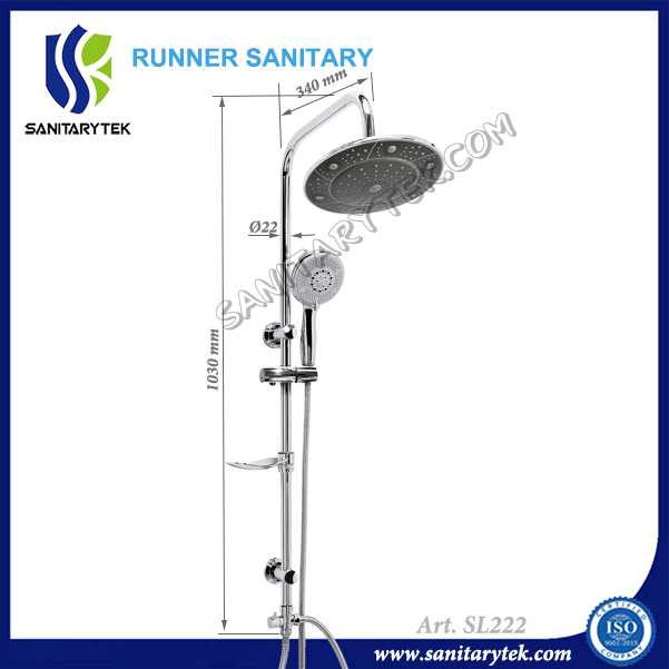 Modern Bathroom Shower Column Chromed Plated Shower Set with Handshower