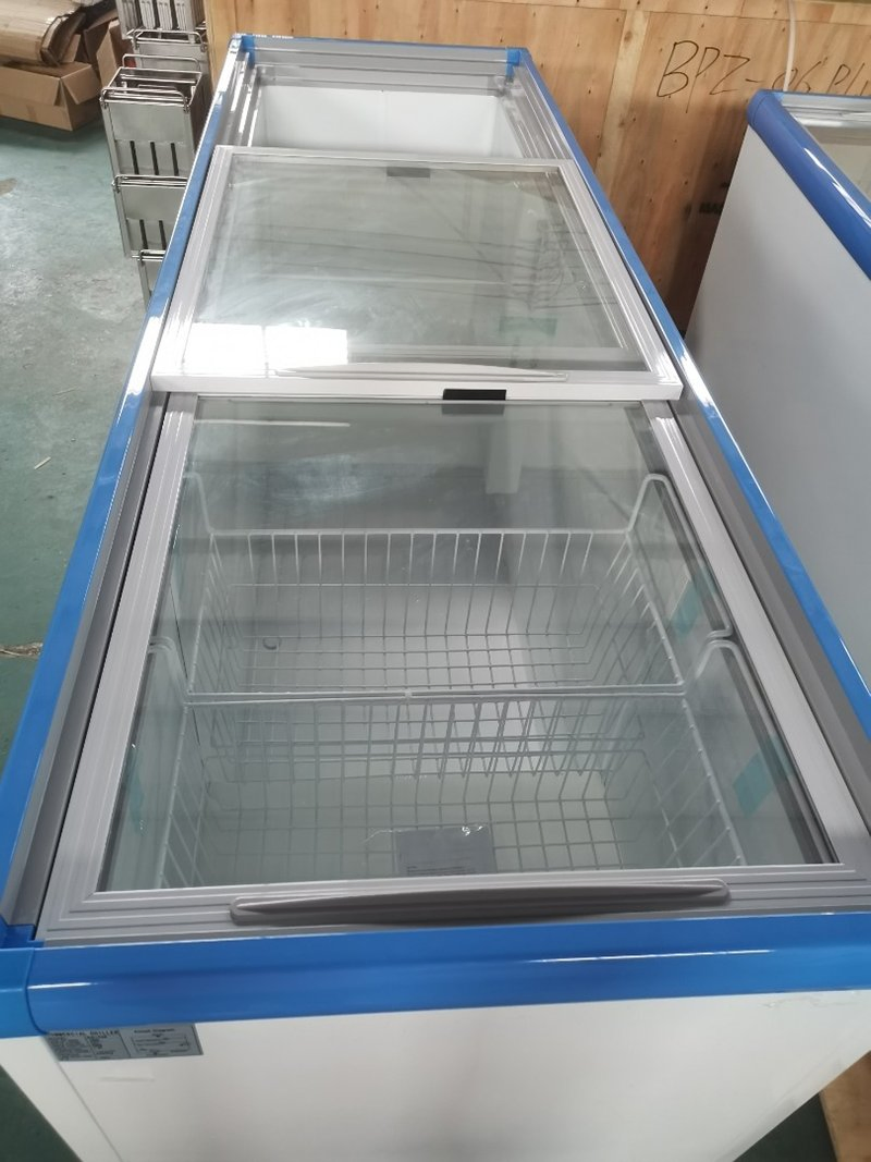 Commercial Chest Freezer Top Open Ice Cream Double Door Chest Freezer Supermarket