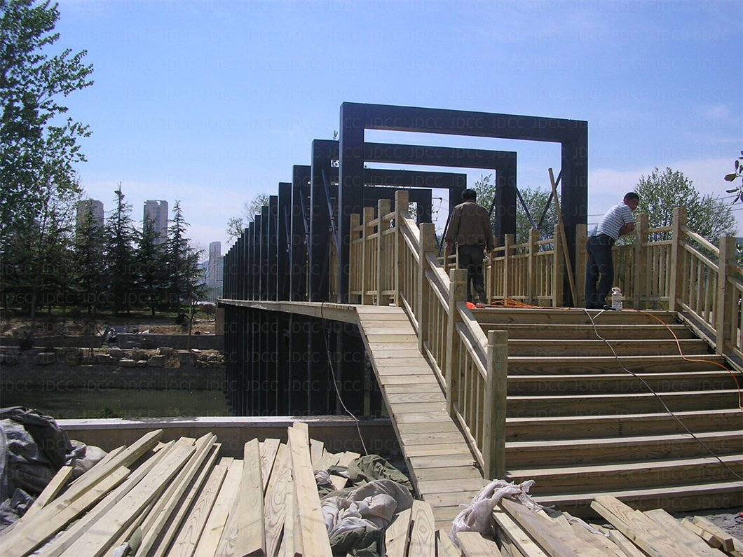 Large Clear Span Warehouse Workshop Bridge Playground Structural Steel Beam Column Fabrication