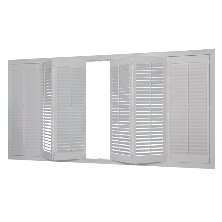 Customized Plantation Shutters Interior PVC Shutters Privacy Blinds Shutters Room Full Height Tier on Tier Bay Window Cafe Shutters 2.5'' Louver