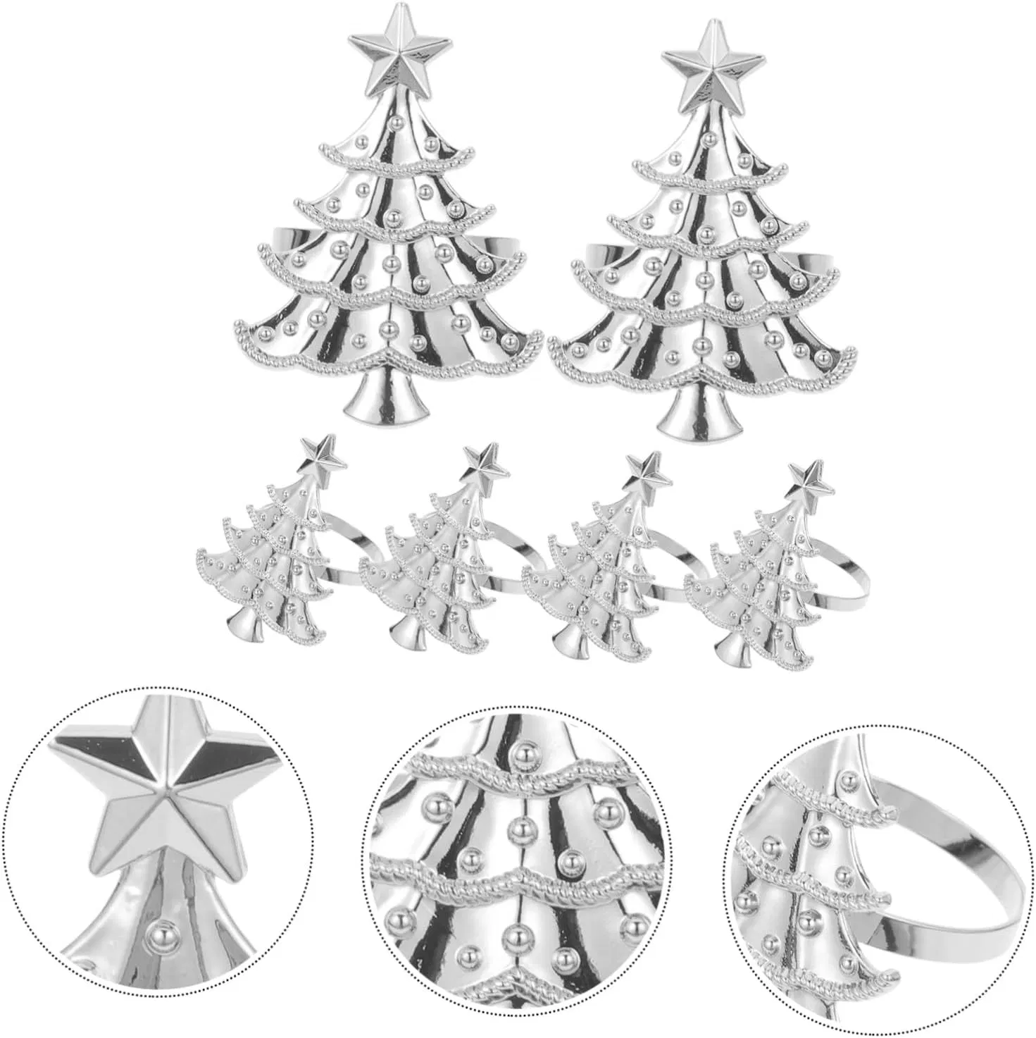 Christmas Tree Napkin Rings Gold Napkin Buckle Table Decorations