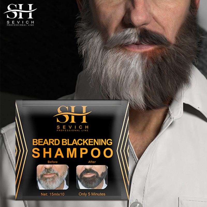 Natural Beard Hair Beard Black Dye Shampoo Permanent Dye Shampoo Covering Gray Beard