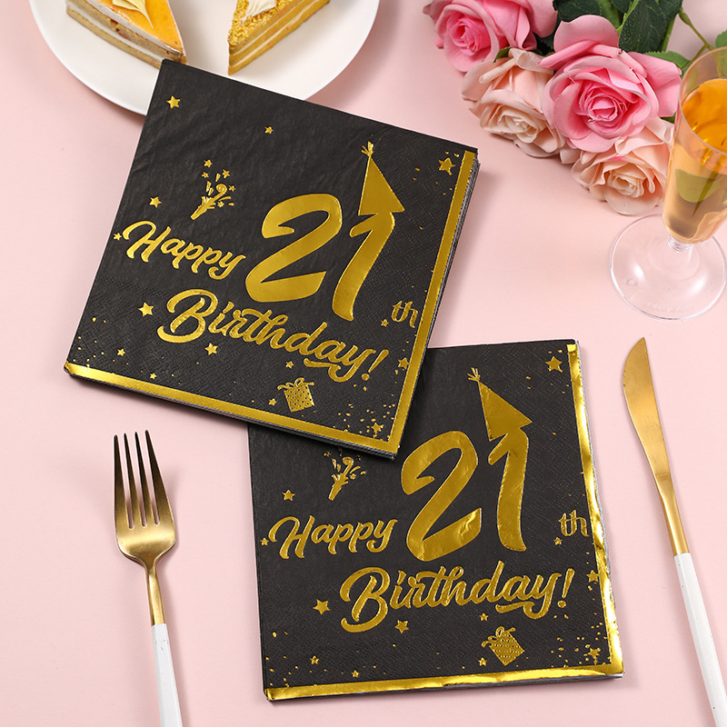Customize Branded 25*25 Cm Cocktail Napkin Tissue Napkin Servietten Restaurant Linen Napkins Birthday Napkin